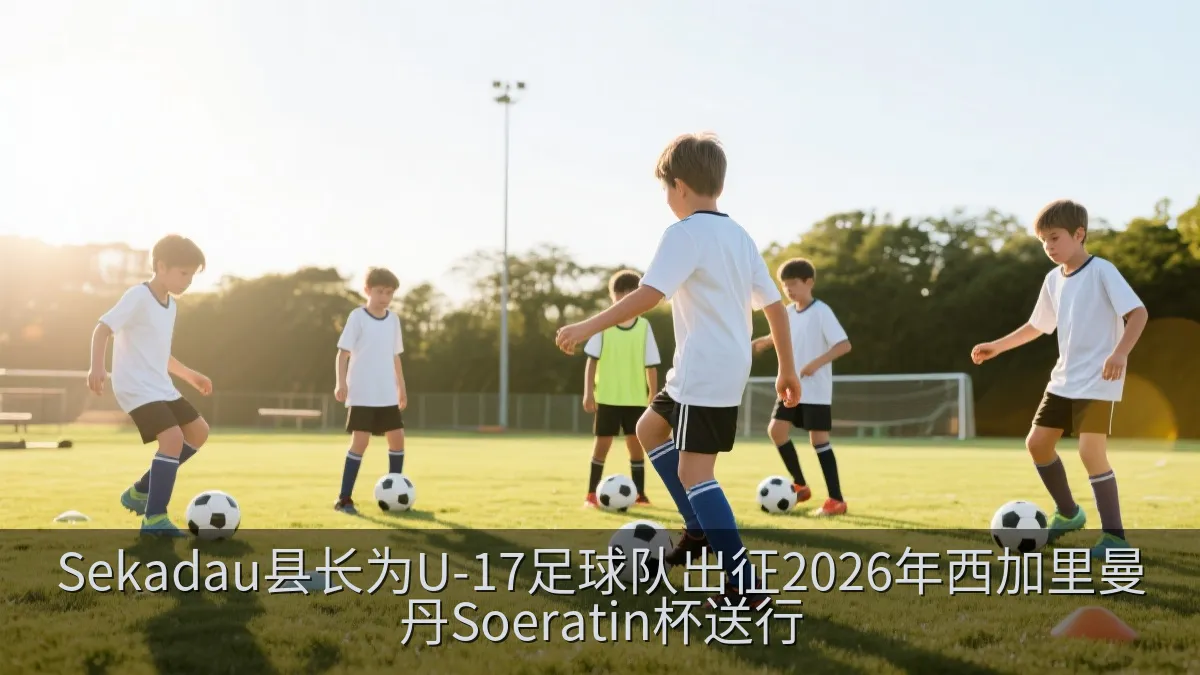 青年足球运动员在训练场上进行团队训练
